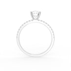 18K Solitaire Round Diamond Engagement Ring — FRONT