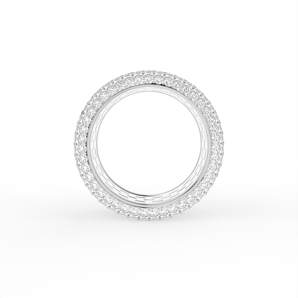 18K Wide Pave Diamond Ring — FRONT