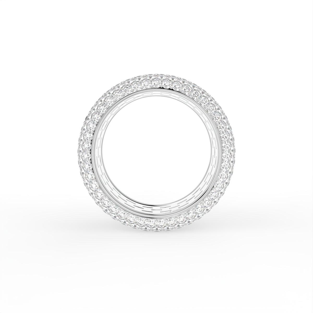 18K Wide Pave Diamond Ring — FRONT