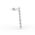 18K Round Star Drop Diamond Earrings — SIDE VIEW