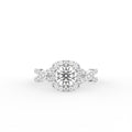 18K Halo Round Diamond Engagement Ring — TOP