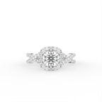 18K Halo Round Diamond Engagement Ring — TOP