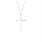 vimg:FJ3351|vimg:FJ3347|14K White Gold Cross Baguette Diamond Pendant — BACK
