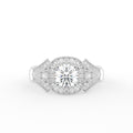 18K Bespoke Halo Round Diamond Ring — TOP
