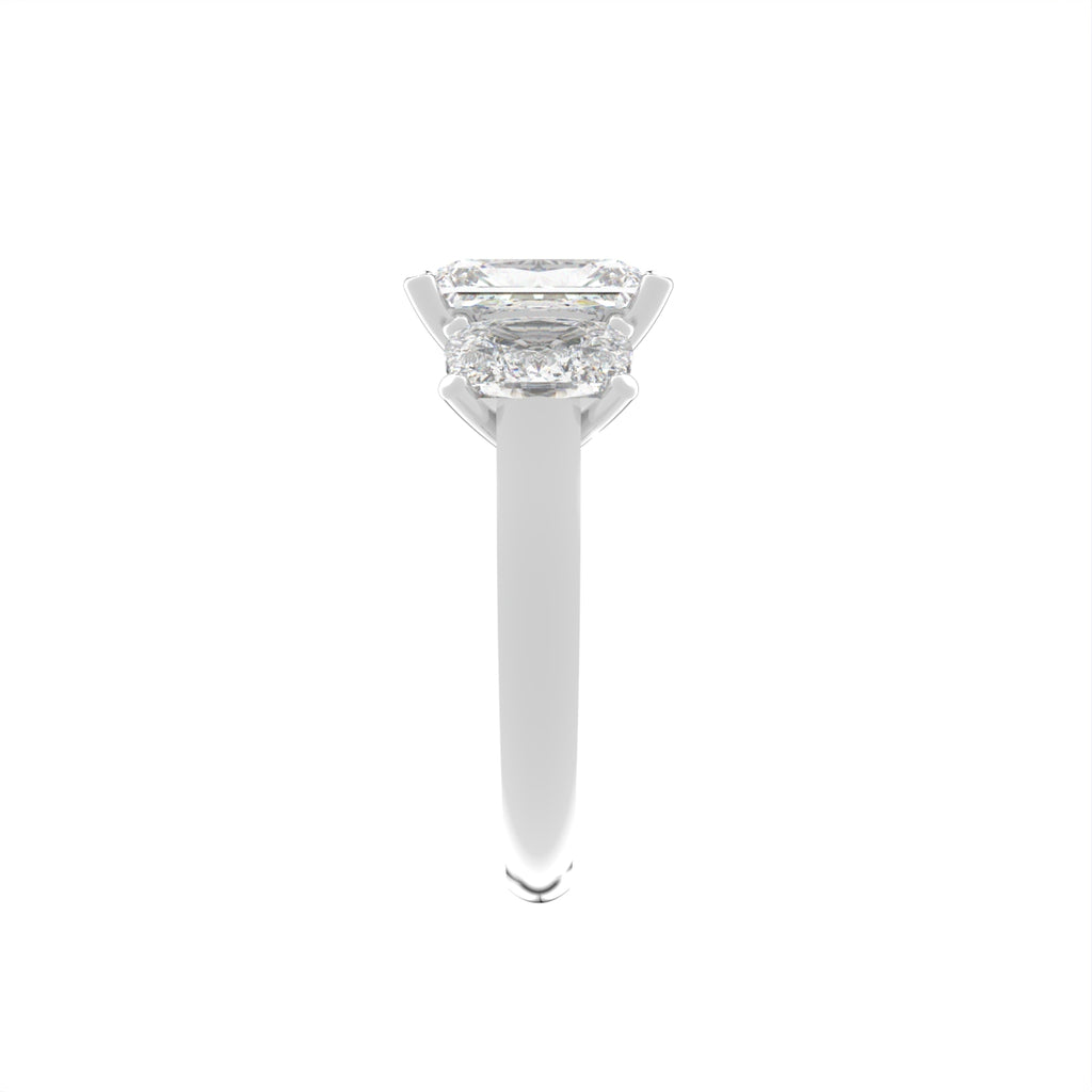 18K Trilogy Diamond Engagement Ring — SIDE