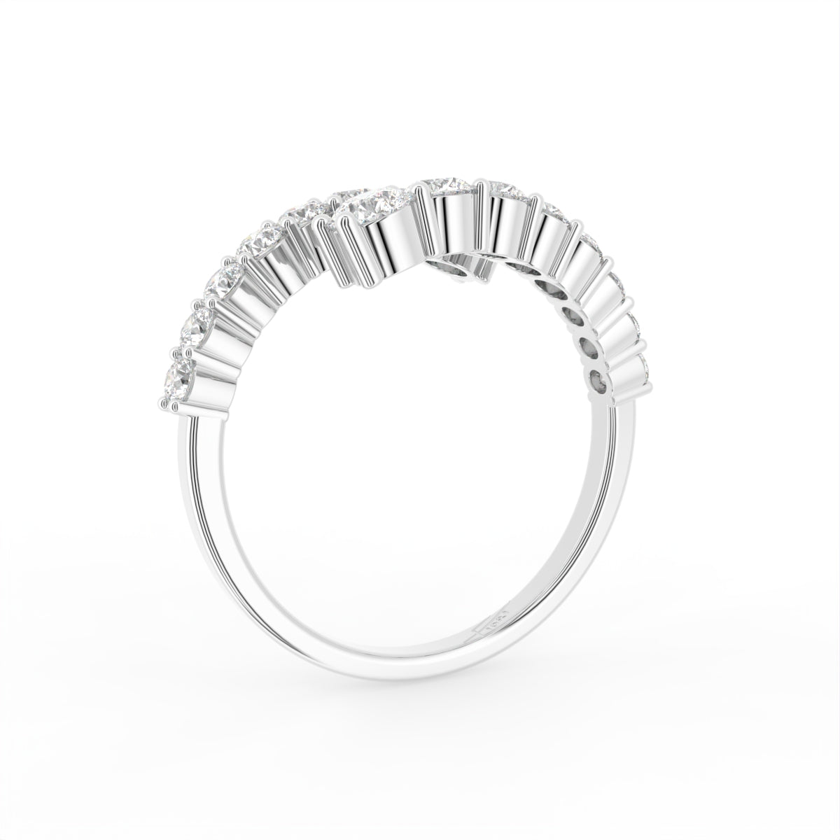 18K Bespoke Round Diamond Ring — 3D VIEW