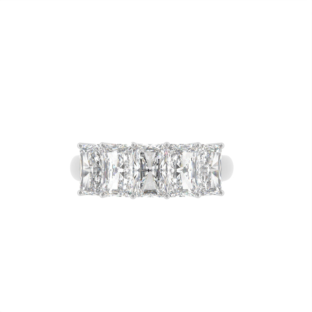 vimg:FJ3875|vimg:FJ3876|14K White Gold Eternity Emerald Diamond Ring — TOP