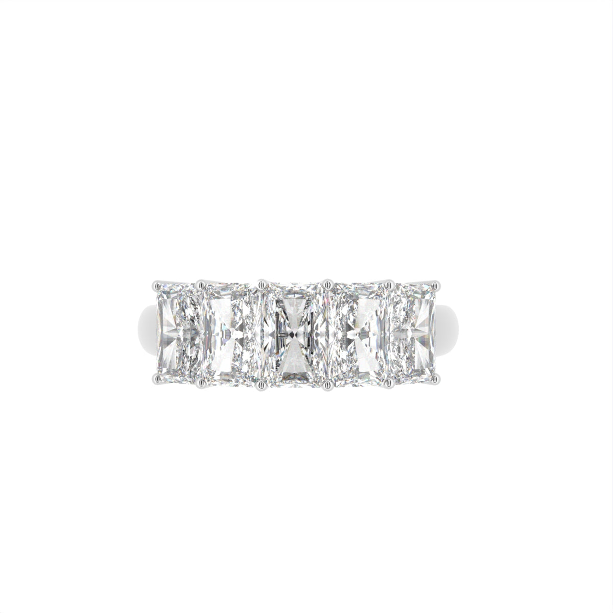vimg:FJ3875|vimg:FJ3876|14K White Gold Eternity Emerald Diamond Ring — TOP