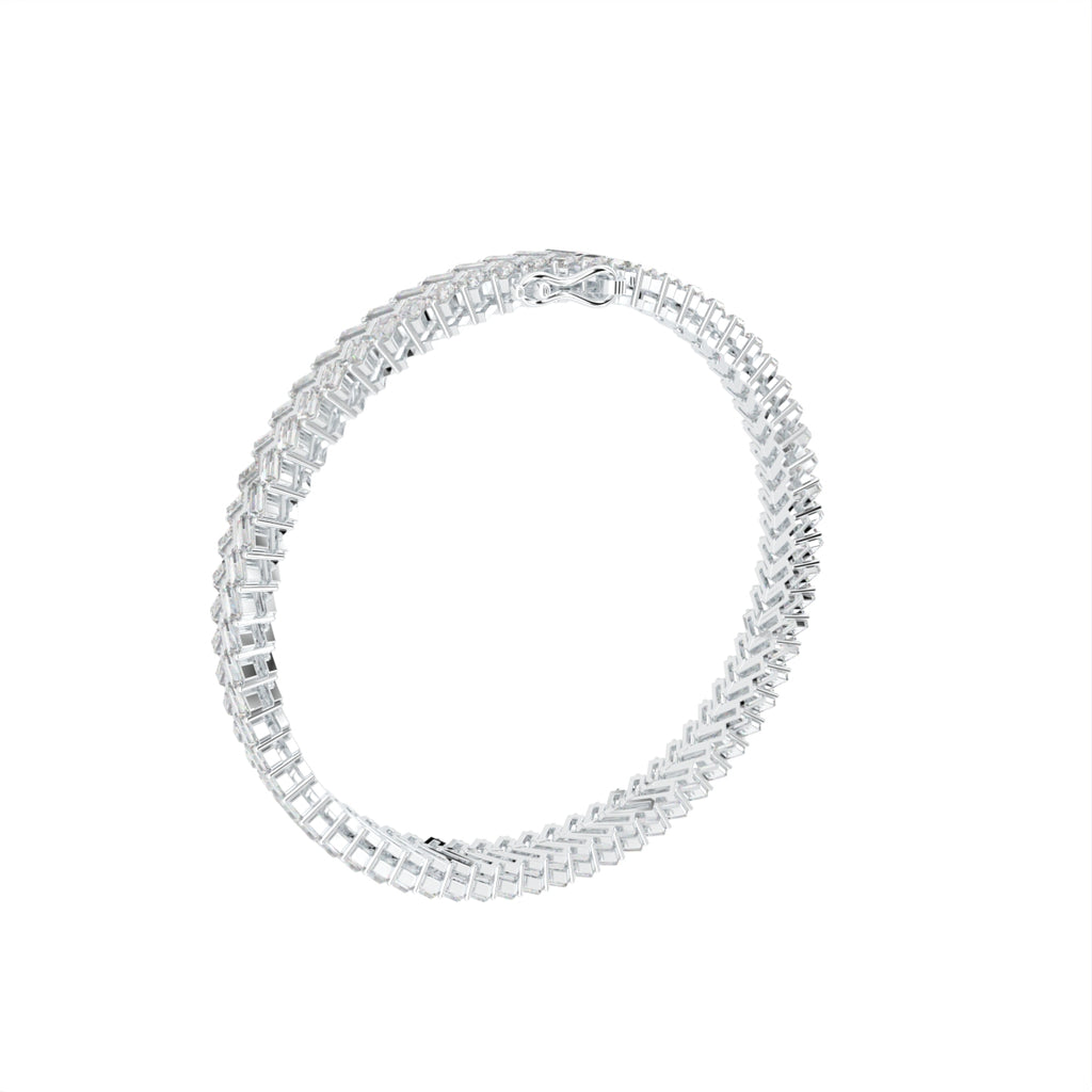 18K Bespoke Baguette Diamond Bracelet — 3D VIEW