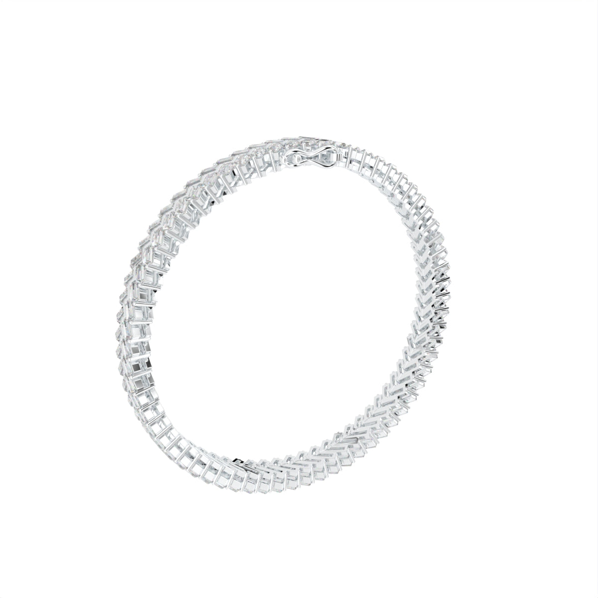 18K Bespoke Baguette Diamond Bracelet — 3D VIEW