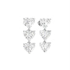 18K Heart Diamond Drop Earrings — 3D VIEW