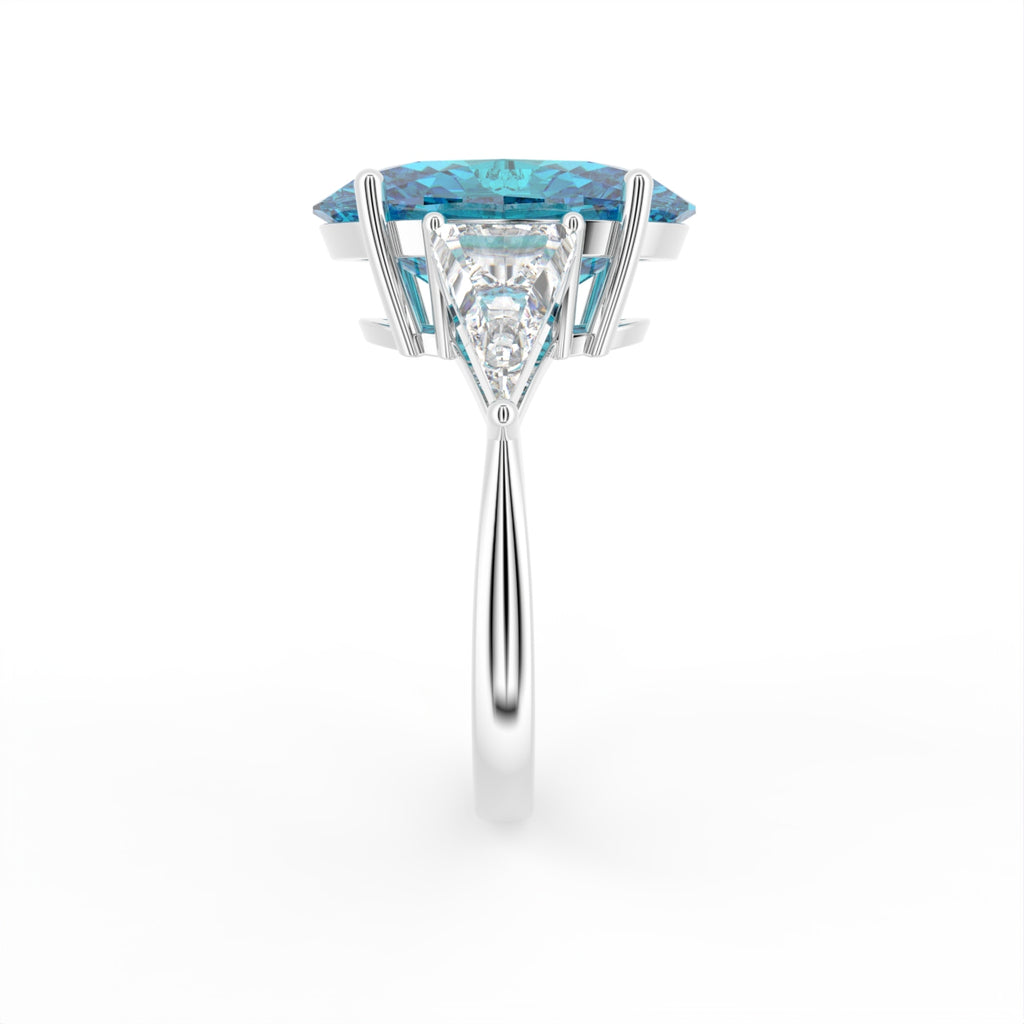 vimg:Z00500|18K Trilogy Oval Diamond Engagement Ring — SIDE