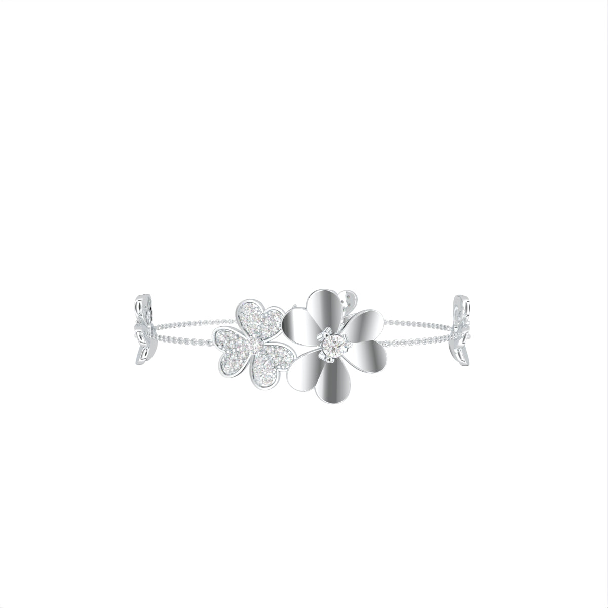 18K Floral Diamond Bracelet — TOP