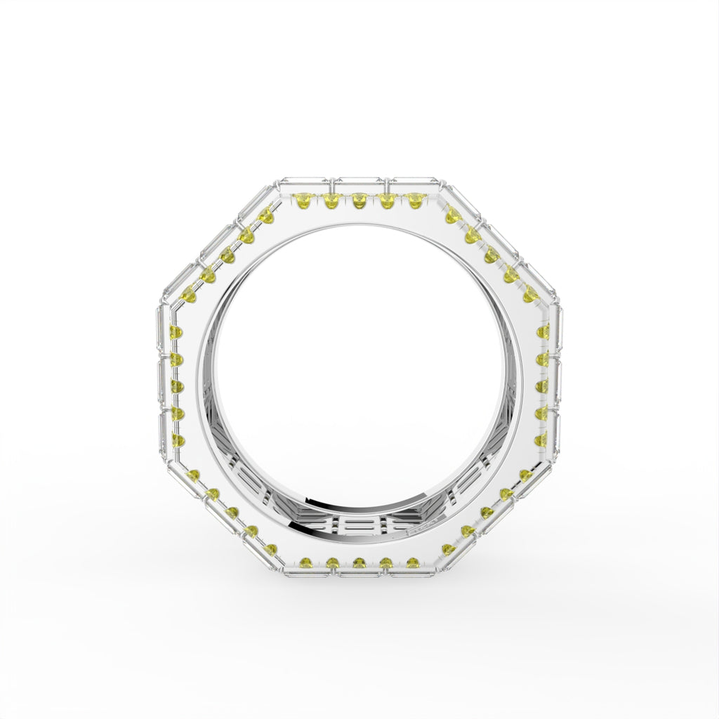 18K White Gold Baguette Diamond Ring — FRONT
