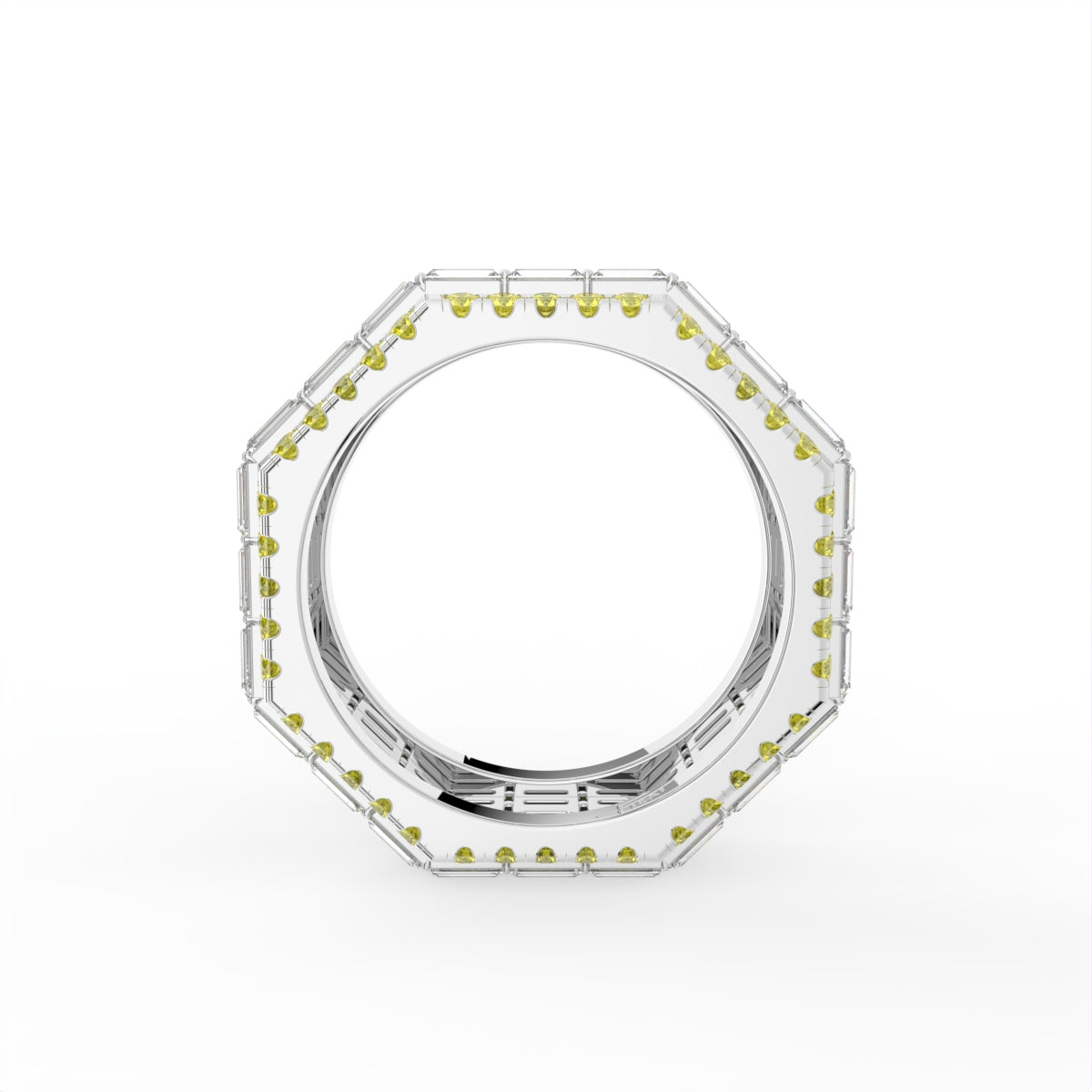 18K White Gold Baguette Diamond Ring — FRONT