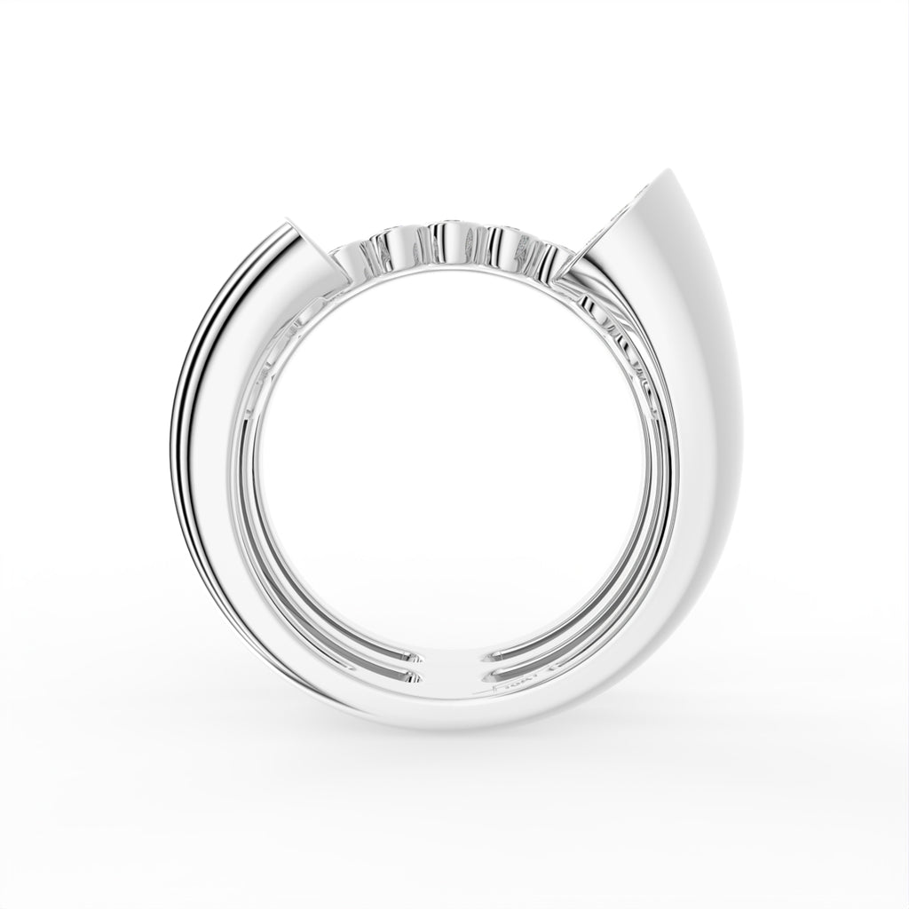 14K White Gold Round Diamond Ring — FRONT