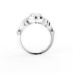 18K Bespoke Cushion Halo Diamond Ring — FRONT