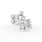 18K White Gold Round Diamond Cocktail Ring — TOP