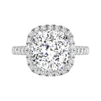 18K Halo Cushion Cut Diamond Engagement Ring — 3 COLOR