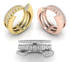 14K White Gold Round Diamond Ring — 3 COLOR