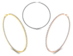 18K Round Diamond Hoop Earrings — 3 COLOR