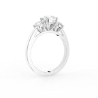 18K Trilogy Cushion Diamond Ring — 3D VIEW