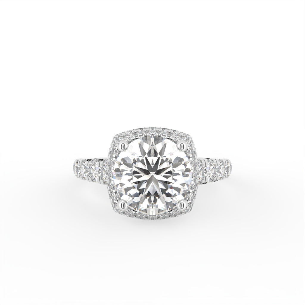 18K Shoulder Set Diamond Ring — TOP