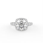 18K Shoulder Set Diamond Ring — TOP