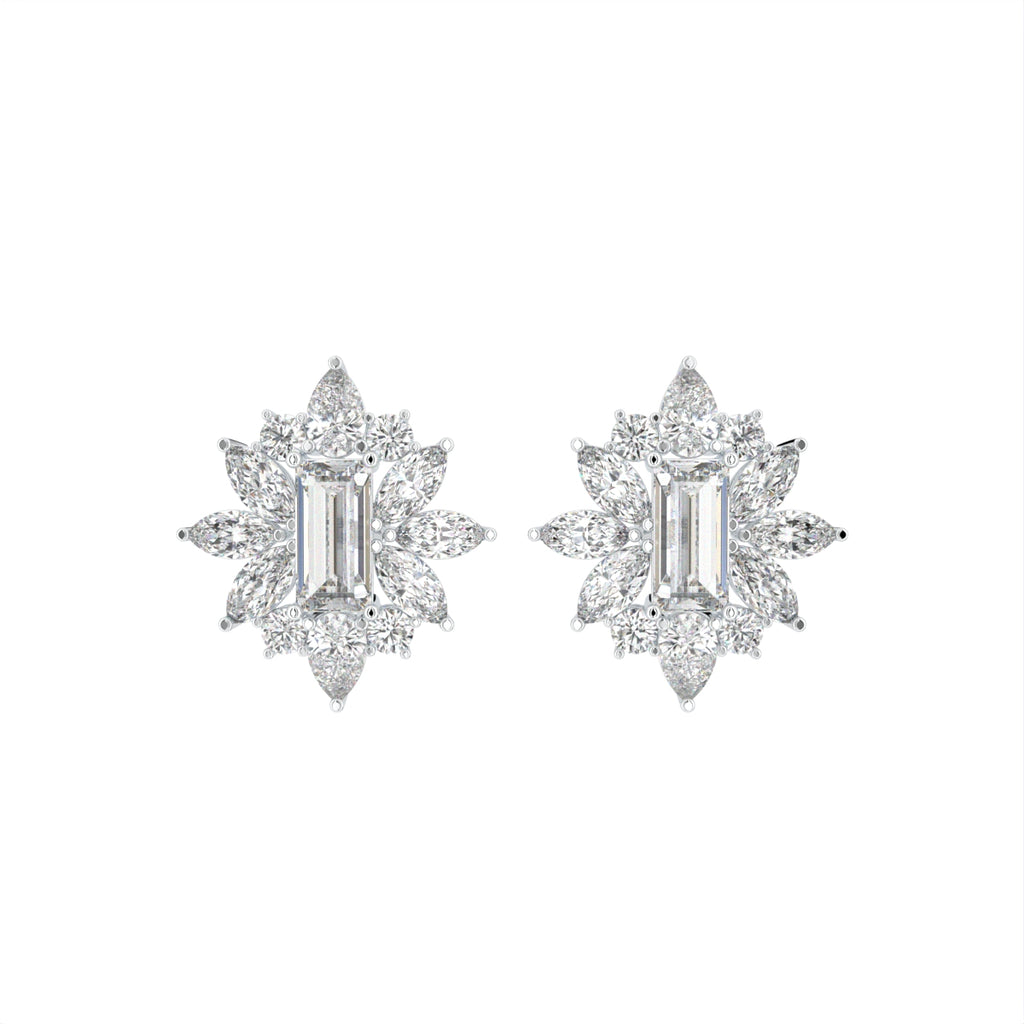 18K Marquise Diamond Stud Earrings — TOP