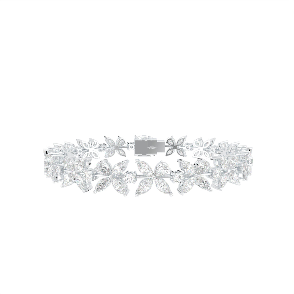 14K White Gold Marquise Diamond Bracelet — TOP