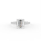 18K White Gold Emerald Diamond Ring — TOP