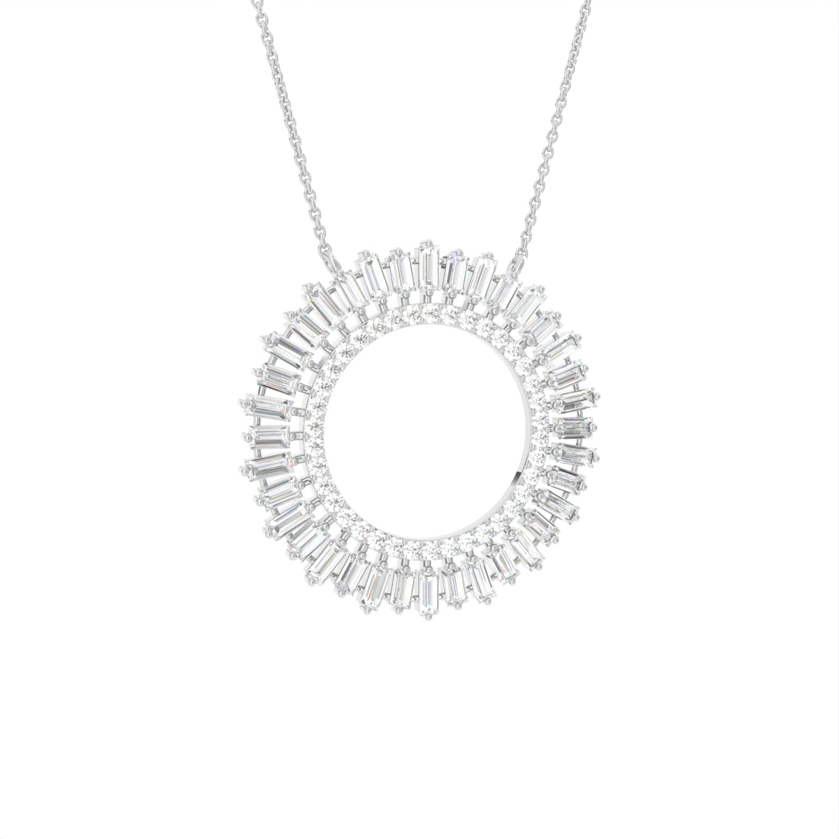 18K Abstract Diamond Pendant — 3D VIEW