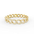 14K White Gold Round Diamond Link Bracelet — 3D VIEW