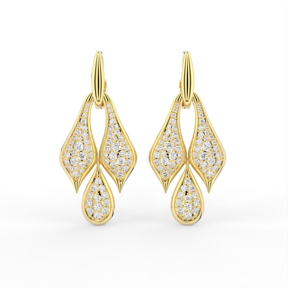 Sterling Silver Diamond Earrings — TOP