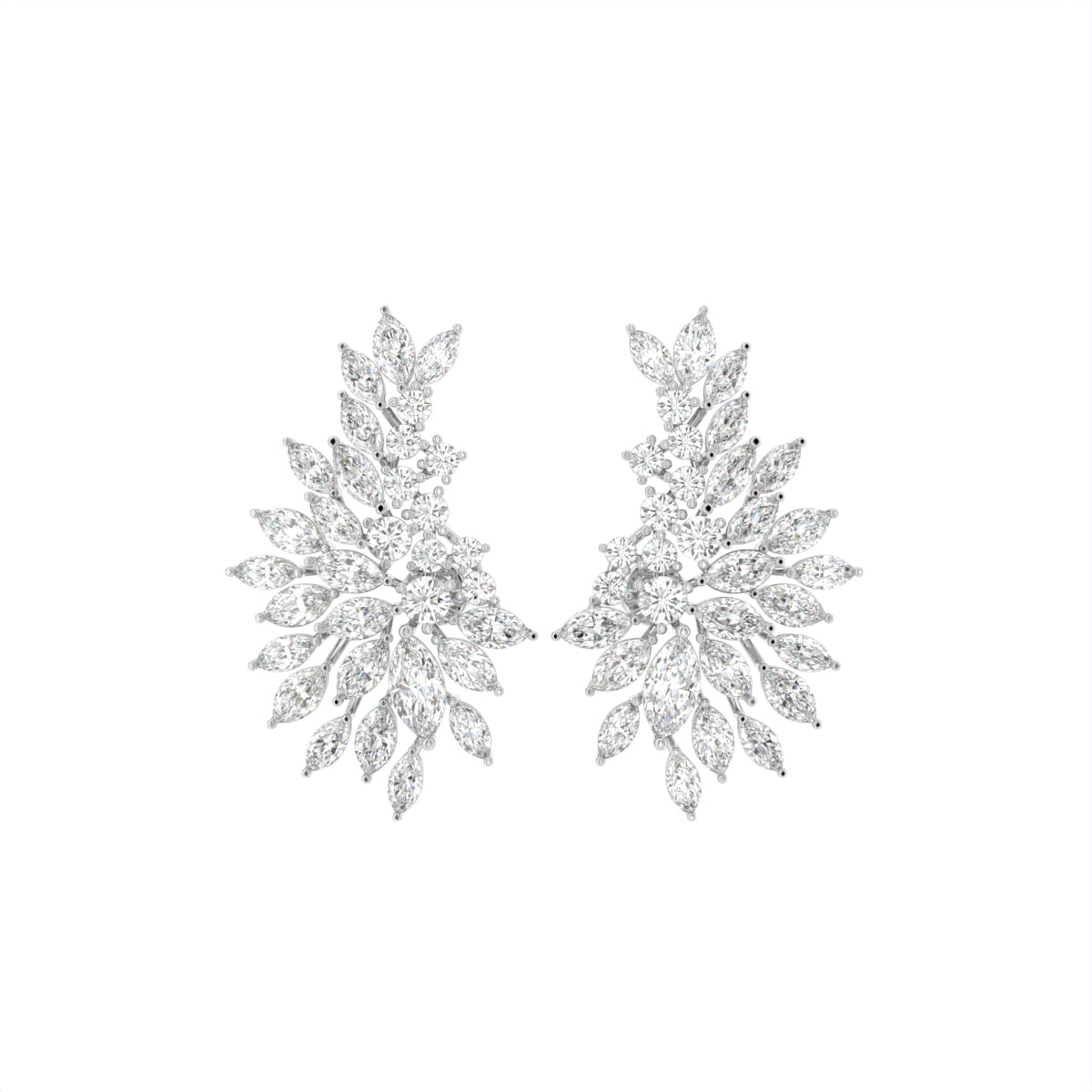 18K Bespoke Marquise Diamond Earrings — TOP