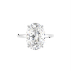 18K Solitaire Oval Diamond Engagement Ring — TOP