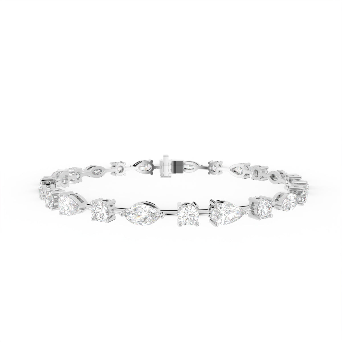 18K Mixed Shape Diamond Bracelet — TOP