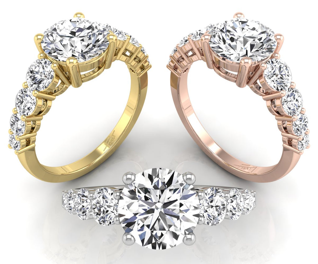18K Bespoke Solitaire Diamond Engagement Ring — 3 COLOR