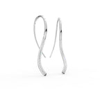 18K Pave Drop Diamond Earrings — 3D VIEW