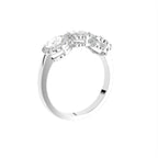 18K Trilogy Halo Oval Diamond Ring — 3D VIEW