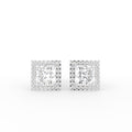 18K Princess Halo Diamond Earrings — TOP