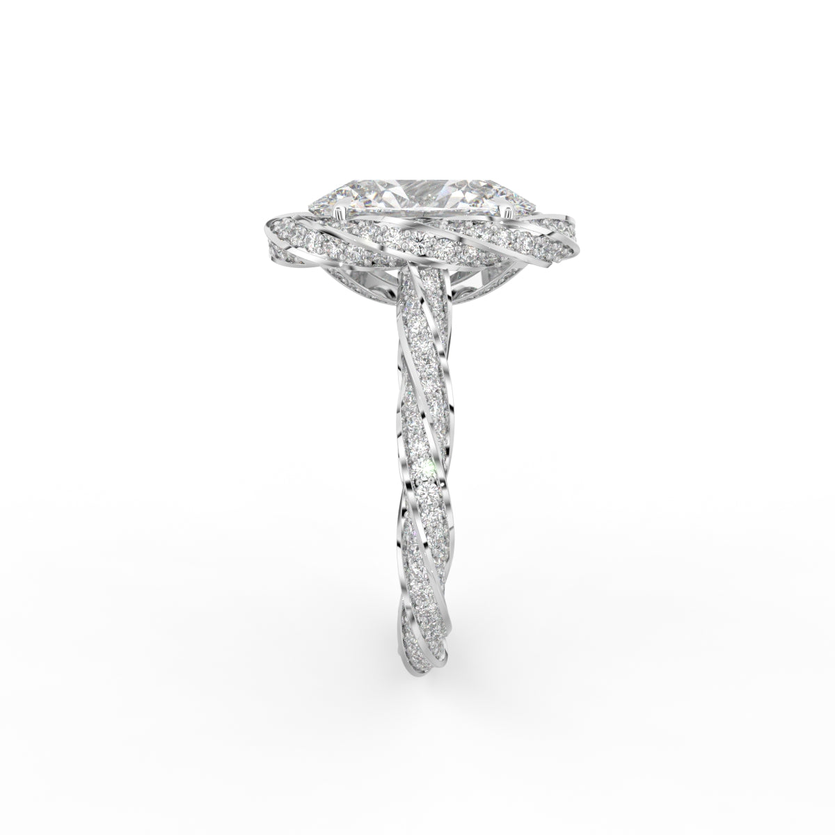 vimg:FJ6529|vimg:FJ6585|18K Solitaire Oval Diamond Ring — SIDE