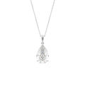 18K Solitaire Pear Diamond Pendant — FRONT