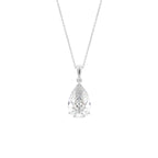 18K Solitaire Pear Diamond Pendant — FRONT