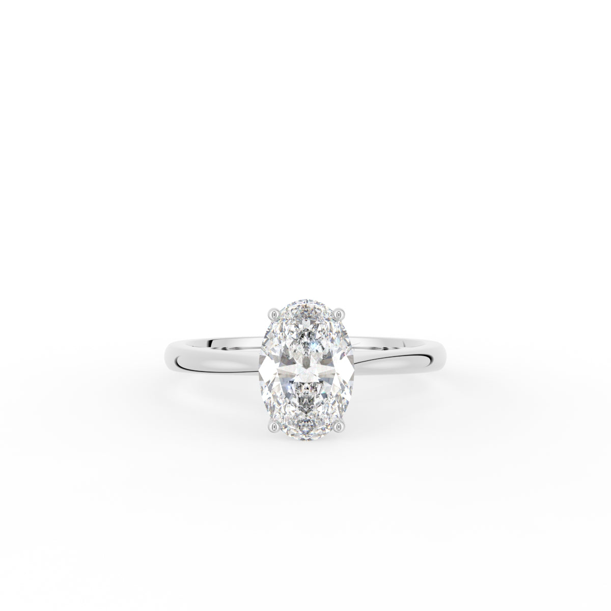 18K Solitaire Diamond Engagement Ring — TOP