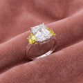 18K Trilogy Radiant Diamond Engagement Ring — AI cloth, in-house