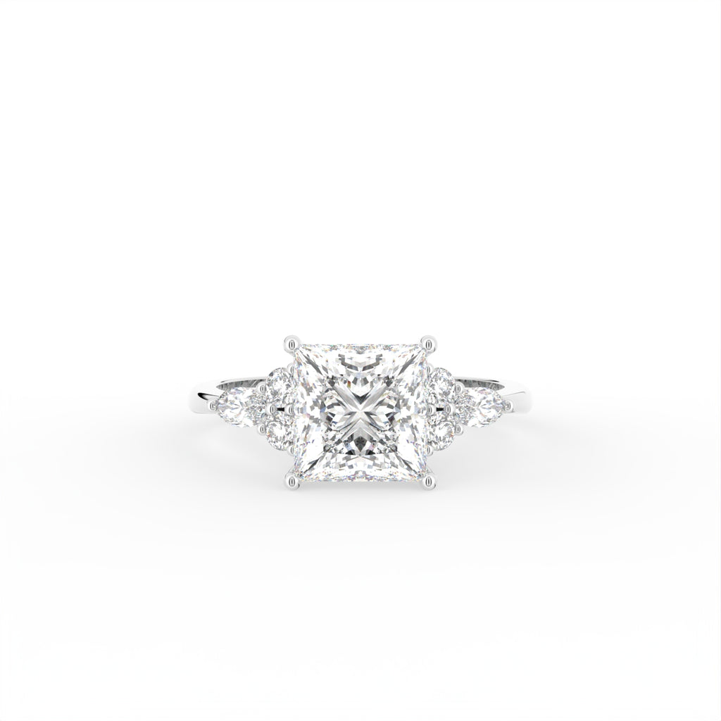 18K Bespoke Princess Diamond Ring — TOP