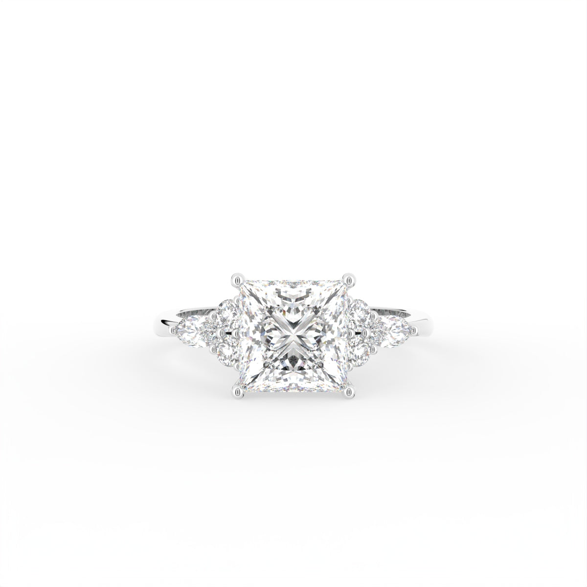 18K Bespoke Princess Diamond Ring — TOP