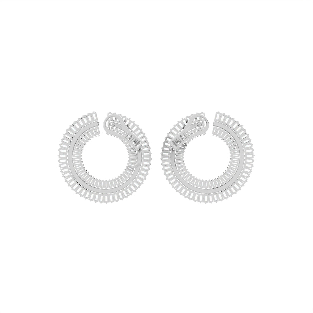 18K Baguette Diamond Bespoke Earrings — BACK