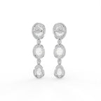 Sterling Silver Diamond Earrings — 3D / RIGHT